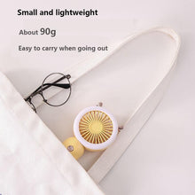 Load image into Gallery viewer, Mini Portable Fan USB Rechargeable Night Light Cooling Handheld Fan Three Speed Adjustable Pocket Personal Small Hand Fan for Child Home School Travel LED Fan
