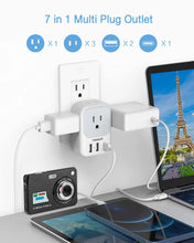 Load image into Gallery viewer, TESSAN Multi Outlet Splitter with 8 AC Outlets &amp; 3 USB (1 USB C) Surge Protector Multi Outlet Extender for Home Office Dorm
