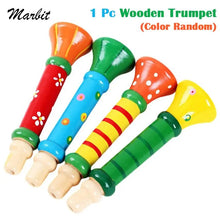 Load image into Gallery viewer, 1pc Wooden Trumpet Education Toy Safe Non-toxic Trumpet Piccolo Piccolo Flute Small Speakers Kid Musical Instrument
