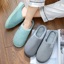 Load image into Gallery viewer, Thick Sole Home Indoor Outside Men And Women Couples Winter Household Warm Fluffy Slippers High Heels Plush Cotton Shoes Ladies
