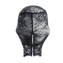 Load image into Gallery viewer, Women Sexy Black Lace Mask Masquerade Party Mask Unisex Adult Lace Full Face Hood Head Cover Festival Halloween Cosplay Eye Mask

