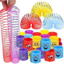 Load image into Gallery viewer, 12PCS Smiling Face Rainbow Spring Toys – Mini Magic Coil Fidgets for Kids | Stress Relief Party Favors in Random Colors
