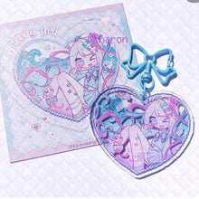 Load image into Gallery viewer, Game NEEDY GIRL OVERDOSE Rain Ame KAnge Cosplay Keychain Acrylic Heart Pendant Keyring Key Chain Bag Accessories Girls Ornament
