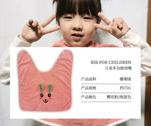 Baby Bibs for Children Washing Face Towel Soft Salive Towel Boys Girls Learning Brushing Teeth Towel for 3-8 Years Kids