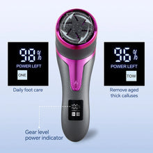 Load image into Gallery viewer, USB rechargeable professional foot care kit with LCD display, 2-speed, multiple heads for removing dead skin
