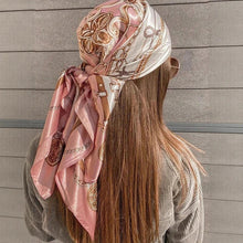Load image into Gallery viewer, Satin Square Scarf – Elegant 2025 Print Hijab, Shawl &amp; Hair Wrap
