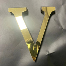 Load image into Gallery viewer, Gold Mirror 3D Letter Wall Stickers – Acrylic Peel &amp; Stick Decor

