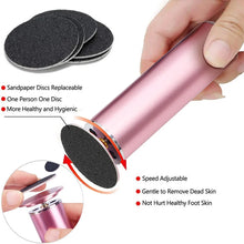 Load image into Gallery viewer, Electronic foot file pedicure sander for removing dead skin, electric callus remover with 60pcs replacement sandpaper disc
