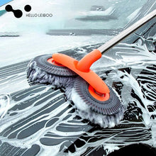 Load image into Gallery viewer, LEIBOO Car Washer Mop Foam Wash Chenille Brush Double Brush Head Roof Window Cleaning Maintenance Three-Section Telescopic Mop
