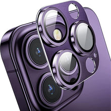 Load image into Gallery viewer, Camera Lens Metal Protector Glass For iPhone 14 Pro 13Pro 13 12 Pro Max Plus Full Cover Lens Protective Cap For iPhone 13 14Pro Tempered Glass Lens Film Metal Camera Screen Protection HD Clear Lens Protector
