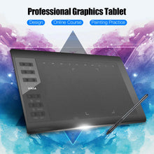 Load image into Gallery viewer, 10x6 Inch Professional Graphics Drawing Tablet 12 Express Keys with for Windows Mac for Painting Designing Online Course

