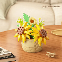 Load image into Gallery viewer, DIY MOC Potted Rose Sunflower Plants Succulents Bonsai Tree Gardens Romantic Building Blocks Model Bricks Kids Sets Kits Toys
