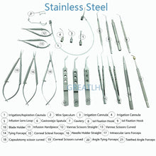 Load image into Gallery viewer, 21PCS Titanium Alloy/Stainless steel Eye Ophthalmic Set Instrument Eye Micro Tweezers Scissors Needle Holder Set Surgical Tools
