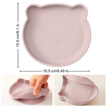 Load image into Gallery viewer, Silicone Baby Dishes Suction Plate Cartoon Bear Shape Tableware
