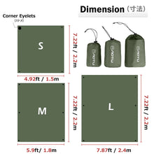 Load image into Gallery viewer, Waterproof Camping Tarp – Multi-Purpose Rain Fly, Ground Cloth &amp; Sunshade for Outdoor Adventures
