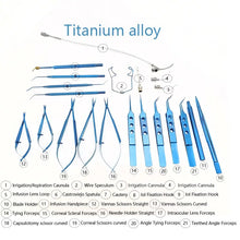 Load image into Gallery viewer, 21PCS Titanium Alloy/Stainless steel Eye Ophthalmic Set Instrument Eye Micro Tweezers Scissors Needle Holder Set Surgical Tools
