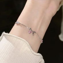 Load image into Gallery viewer, Shiny Pink Crystal Cherry Blossom Bracelets For Women Girls Sweet Moon Bow Flowers Zircon Bracelet Party Aesthetic Jewelry
