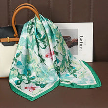 Load image into Gallery viewer, Luxury Satin Silk Square Scarf – Shawl, Hijab &amp; Fashion Wrap 2023
