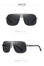 Load image into Gallery viewer, BARCUR Polarized Sunglasses for Men – Trendy UV400 Gradient Lens Oval Comfortable Frame Sports Driving Hiking Fishing Outdoor Fashion Eyewear with Durable Stainless Steel Frame – Casual Apparel Accessory Gift for Him
