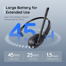 Load image into Gallery viewer, EKSA - H5 Bluetooth 5.0 Headsets, PC Wireless Headphones, 2 Mics ENC Earphones, with Charging Base USB Dongle for Office
