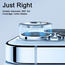 Load image into Gallery viewer, 3D  Protective Glass Camera Protector Cover For iPhone 13 Pro Max i Phone 13Pro 13 Mini Rear Lens Metal Ring Protect Camera Lens Case Individual Metal Scratch Resistant HD Clear Case Tempered Glass Camera Case
