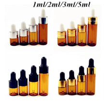 Load image into Gallery viewer, 50/100pcs 1ml 2ml 3ml 5ml Amber Glass Perfume Bottle Pipette Aromatherapy Liquid Dropper Essential Oil Basic Massage Oil Vials
