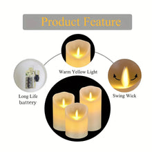 Load image into Gallery viewer, 10-120pcs Flameless Fake Candle LED Flickering Candles Battery Operated LED Pillar Candles for Wedding Halloween Decor Party
