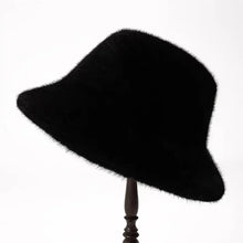 Load image into Gallery viewer, Fluffy Fur Fisherman Hat For Women Winter Plush Ear Protection Cap Windproof Warm Female Panama Caps Solid Fashion Bucket Hat
