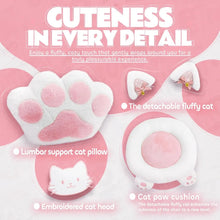 Load image into Gallery viewer, Gaming Chair, Cute with Cat Ears Paw Lumbar and Cushion,Ergonomic Computer Chair with Footrest, Reclining, Computer Chair
