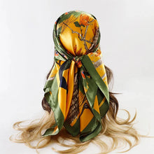 Load image into Gallery viewer, Satin Square Scarf – Elegant 2025 Print Hijab, Shawl &amp; Hair Wrap
