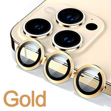 Load image into Gallery viewer, Full Cover Frame Glass Camera Lens Protector For iPhone 14 Plus Lens Glass For iPhone 11 12 13 Pro Max Mini Premium Tempered Glass Film Aluminum Alloy Lens Ring Cover Camera Protector
