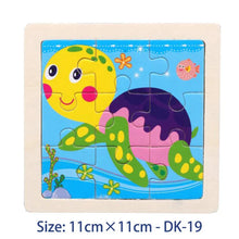 Load image into Gallery viewer, 11cm/4.33in Kids Wooden Jigsaw Puzzle Games Cartoon Animal Vehicle Pattern Children Montessori Educational Toys
