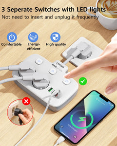 LDNIO Power Strip Adapter for Europlug 4 USB Output Electrical Socket With Extension Cable Surge Protector Home Plug SE2435