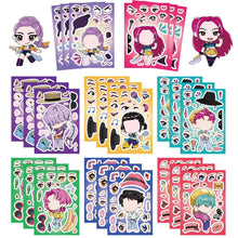 Load image into Gallery viewer, 8Sheets Children DIY Puzzle Sticker Games K-POP DEMON HUNTERS Make A Face Funny Assemble Jigsaw Stickers Kids Educational Toys
