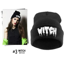 Load image into Gallery viewer, Europe and The United States Men and Women&#39;s Hip-Hop WITCH Embroidery Knitted Wool Elastic Beanies Hat Ski Cap RX087
