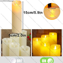 Load image into Gallery viewer, 10-120pcs Flameless LED Flickering Pillar Candles – Battery-Operated, Safe, and Reusable for Weddings, Parties, and Home Décor
