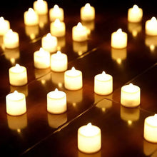 Load image into Gallery viewer, 1/6/12Pcs Flameless LED Tea Light Candles – Battery-Powered, Safe, and Reusable for Weddings, Parties, and Home Décor
