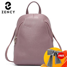 Load image into Gallery viewer, Zency Women&#39;s Genuine Leather Backpacks Ladies Fashion Travel Bags Femal Daily Holiday Knapsack Preppy Style Girl&#39;s Schoolbag
