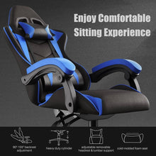 Load image into Gallery viewer, Gaming Chair PU Leather Office Chair, Reclining Racing Game Chair Back and Seat Height Adjustable Swivel Recliner
