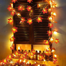 Load image into Gallery viewer, 10/20 LED Maple Leaf String Lights – Battery Powered Fairy Lights for Home &amp; Outdoor Decor
