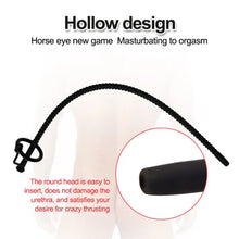 Load image into Gallery viewer, Soft Silicone Urethral Catheter Urethra Dilator Hollow Urethral Plug Probe Tube Threaded Extended Horse eye Masturbator for Men
