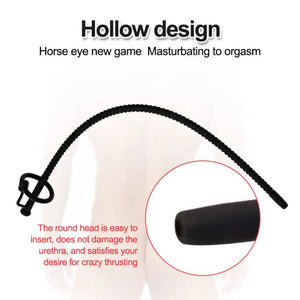 Soft Silicone Urethral Catheter Urethra Dilator Hollow Urethral Plug Probe Tube Threaded Extended Horse eye Masturbator for Men