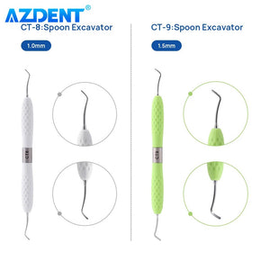 AZDENT Dental Restoration Instrument Enamel Chisel Set Spoon Excavator Gingival Margin Trimmer Cord Packer Repair Probe Tool