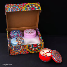 Load image into Gallery viewer, 4Pcs/Box Scented Candle Set Gift Islamic Arabian Patterns Fragrance Candle Jar DIY Smokeless Couples Romantic Incense Candles
