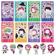 Load image into Gallery viewer, 8Sheets Children DIY Puzzle Sticker Games K-POP DEMON HUNTERS Make A Face Funny Assemble Jigsaw Stickers Kids Educational Toys
