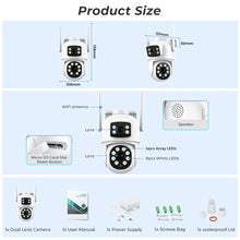 Load image into Gallery viewer, 8MP 4K Outdoor Wifi Security Camera Dual Lens Dual Screens Video Surveillance Camera Home Smart Human Detection ICSEE APP
