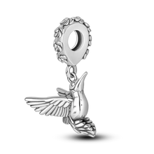 Load image into Gallery viewer, 925 Sterling Silver Pink Butterfly &amp; Luminous Firefly Charm – Dangle Bead for Bracelet or Necklace | Elegant DIY Jewelry Gift for Women
