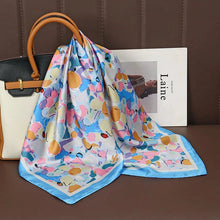 Load image into Gallery viewer, Luxury Satin Silk Square Scarf – Shawl, Hijab &amp; Fashion Wrap 2023
