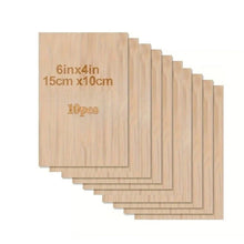 Load image into Gallery viewer, Unfinished Wood Sheets for Crafts - 6x4in/15x10cm (4/8/15 Pcs) | DIY Arts &amp; Projects
