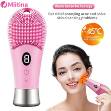 Load image into Gallery viewer, Electric Silicone Facial Cleanser Massager 9 Gear Sonic Waterproof Rechargeable Exfoliating Electric Face Scrubber Clean Brush
